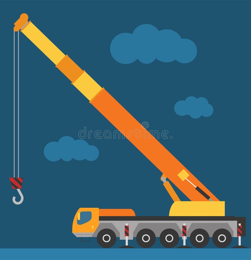 Edificio bajo técnicas de la máquina de la grúa de construcción libre illustration Edificio bajo técnicas de la máquina de la grúa de construcción libre illustration