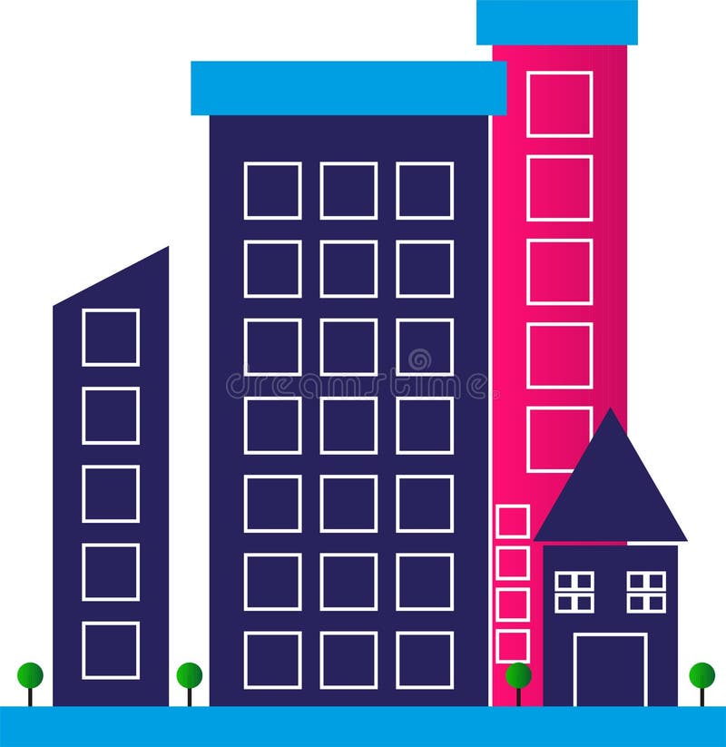 Edificio De Arquitectura De Apartamentos. Ilustración Vectorial De