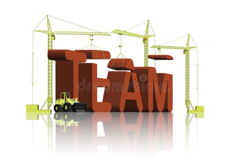 La formación de equipos es trabajo en equipo y colaboración stock de ilustración