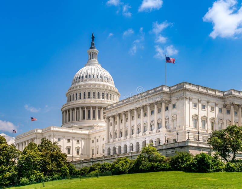 Edificio del capitolio de Estados Unidos en Washington DC - señal de los E.E.U.U. y asiento famosos del gobierno federal american