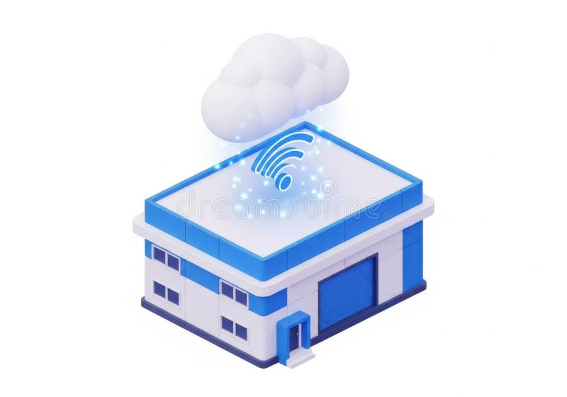 Edificio di cloud computing illustrazione vettoriale