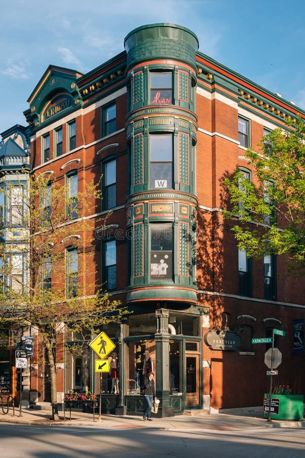 Edificio Histórico En La Avenida Armitage En Lincoln Park Chicago