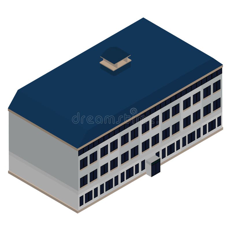Edificio isométrico aislado ilustración del vector Edificio isométrico aislado ilustración del vector