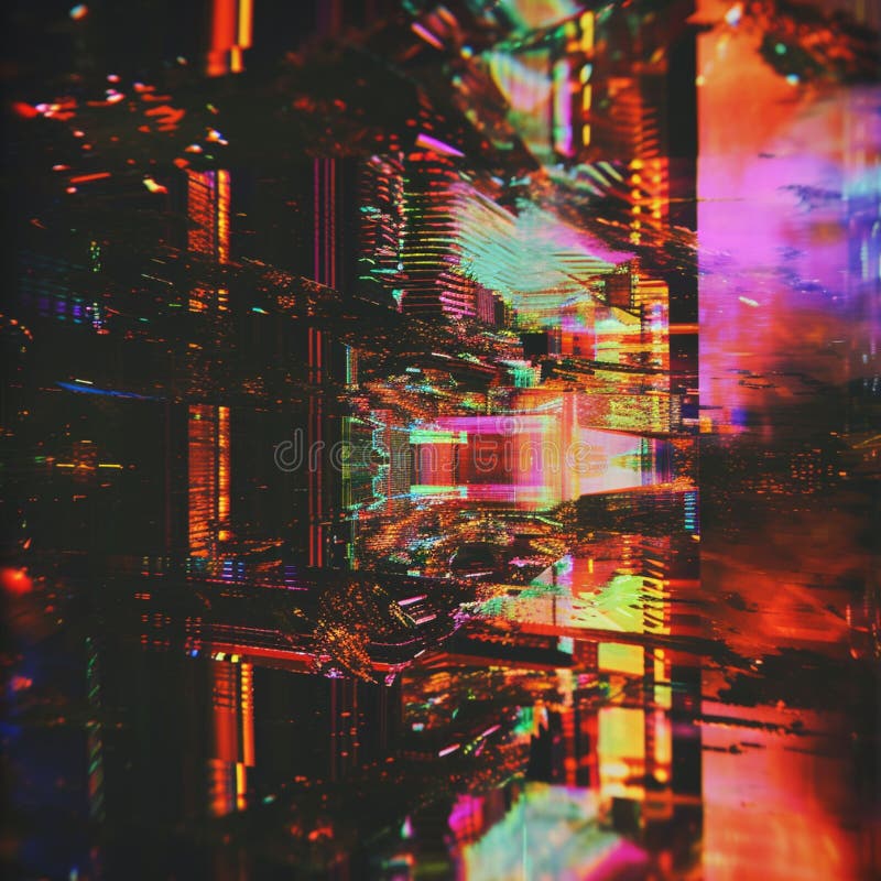 Edificio multicolore con riflessione a terra illustrazione di stock