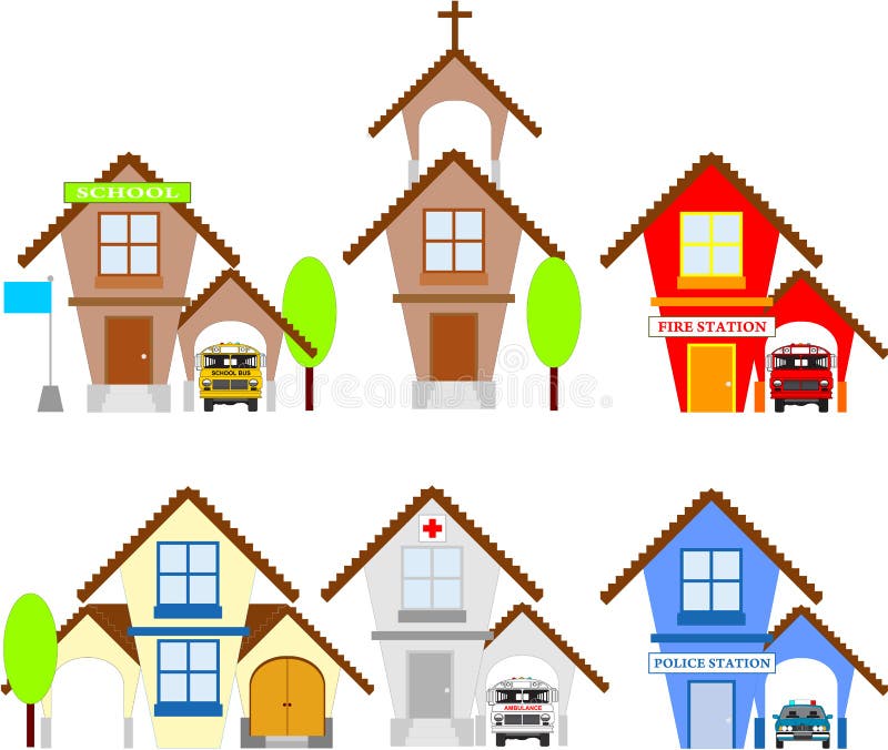 Varios iconos de casas sobre fondo blanco.