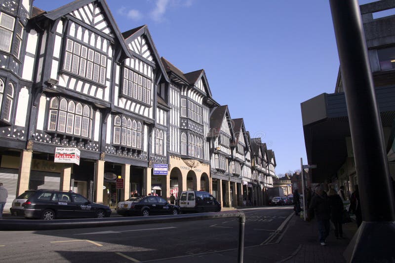 Edificios históricos, Chesterfield, Derbyshire foto de archivo Edificios históricos, Chesterfield, Derbyshire foto de archivo