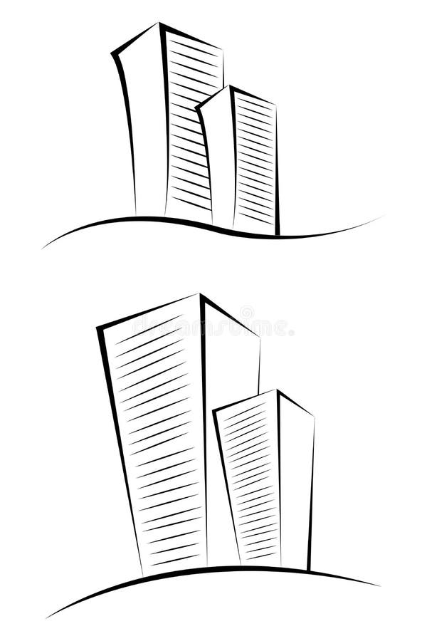 Edificios bocetados libre illustration