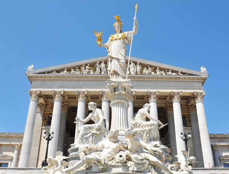 Edifício austríaco do parlamento em Viena foto de stock Edifício austríaco do parlamento em Viena foto de stock