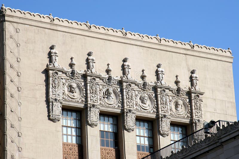 Decorative facade and cornice on a building. Decorative facade and cornice on a building.