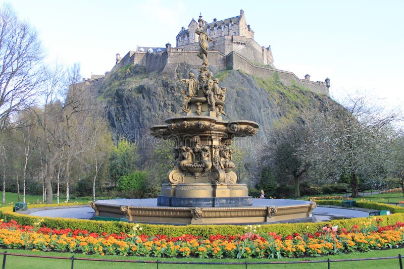 Edinburgh Castle and the Fountain