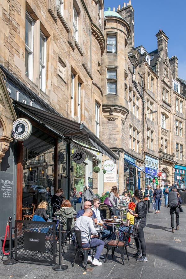 Restaurant Near Edinburgh Waverley Station with People at the Terrace