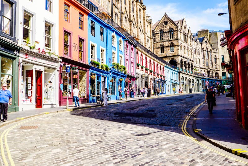 West Bow, Victoria Street: Beautiful colourful stone buildings in Edinburgh`s Old Town. Edinburgh, Scotland, 7th Aug 2020 West Bow, Victoria Street: Beautiful stock photos West Bow, Victoria Street: Beautiful colourful stone buildings in Edinburgh`s Old Town. Edinburgh, Scotland, 7th Aug 2020 West Bow, Victoria Street: Beautiful stock photos