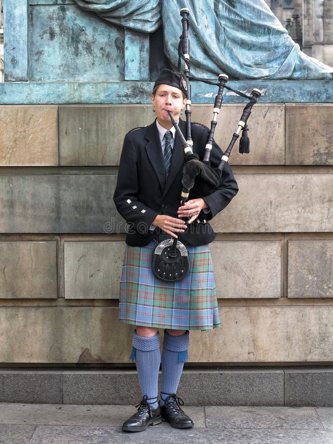 Edinburgh street bagpiper royalty free stock photo Edinburgh street bagpiper royalty free stock photo