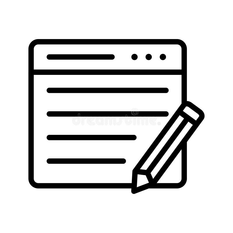 Edit browser thin line vector icon royalty free illustration