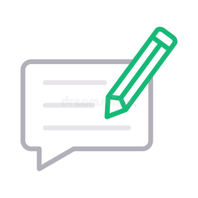 Edit bubble thin color line vector icon royalty free illustration