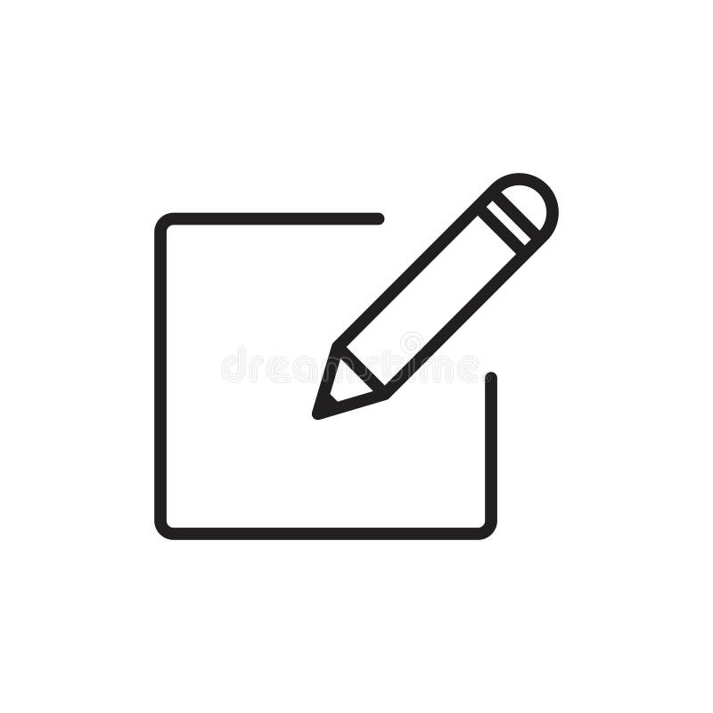Edit button icon Simple thin outline royalty free illustration