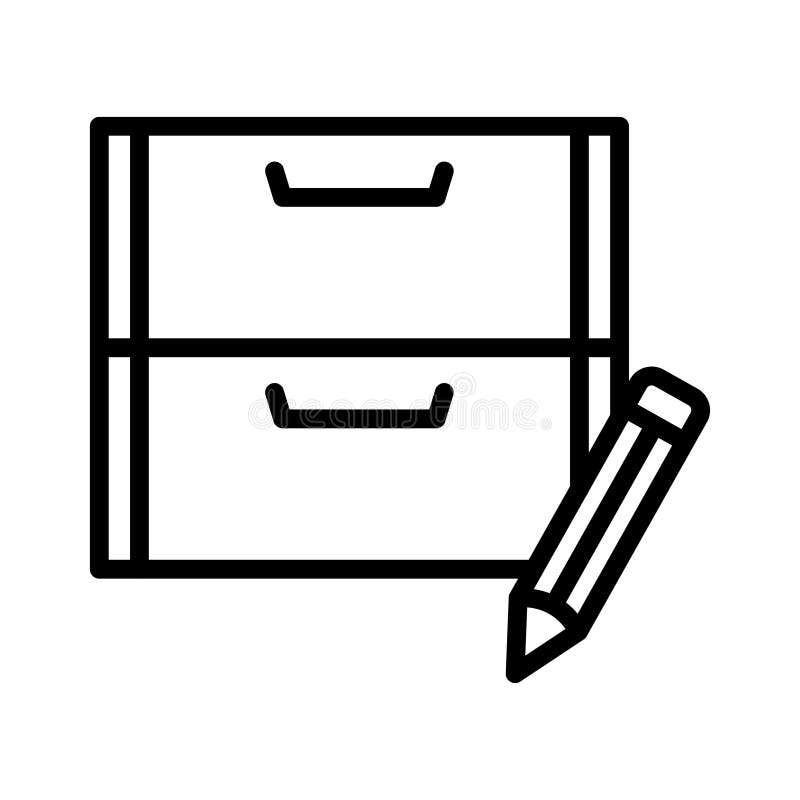 Edit cabinet thin line vector icon vector illustration