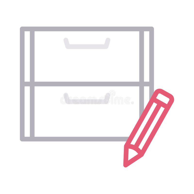 Edit cabinet thin color line vector icon royalty free illustration