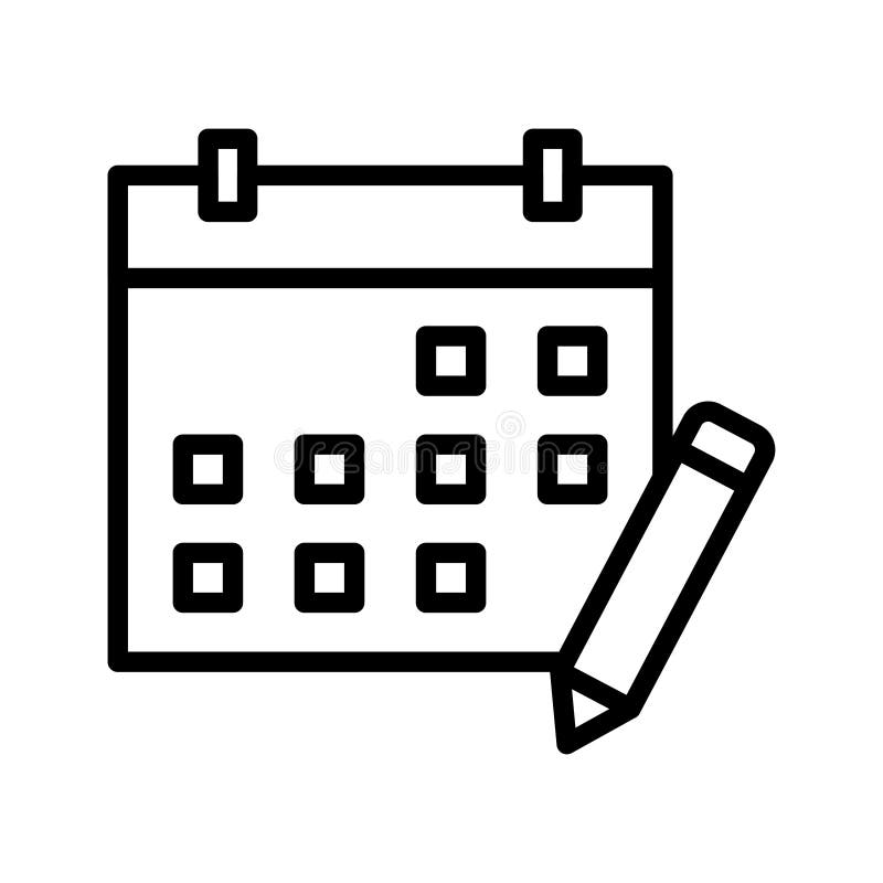 Edit calendar thin line vector icon vector illustration