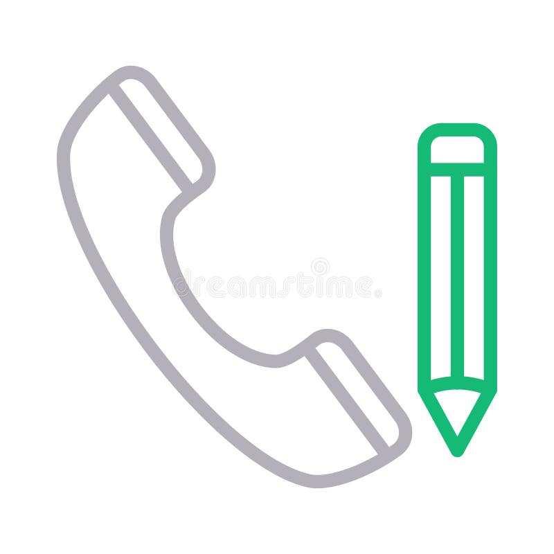 Edit call thin color line vector icon royalty free illustration