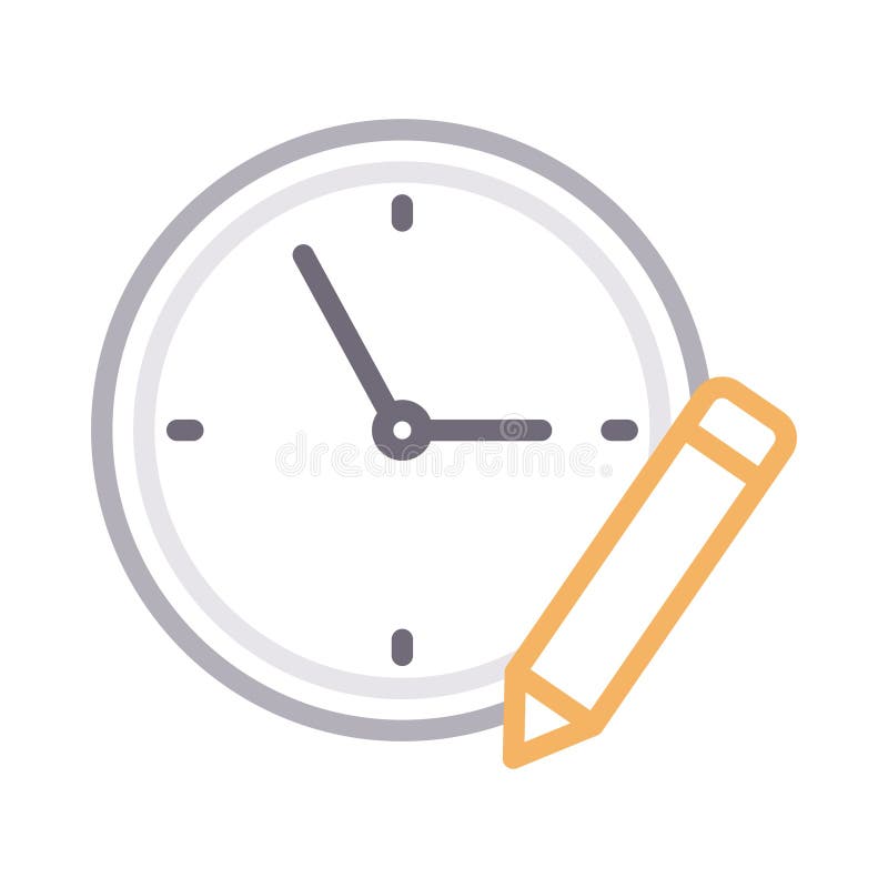 Edit clock thin color line vector icon vector illustration
