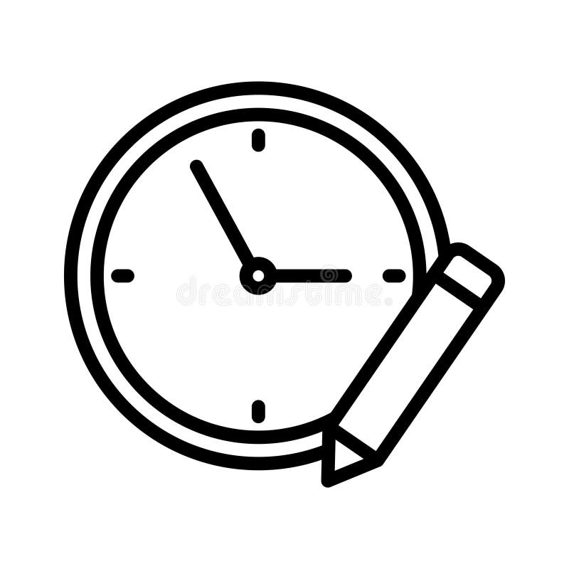 Edit clock thin line vector icon royalty free illustration