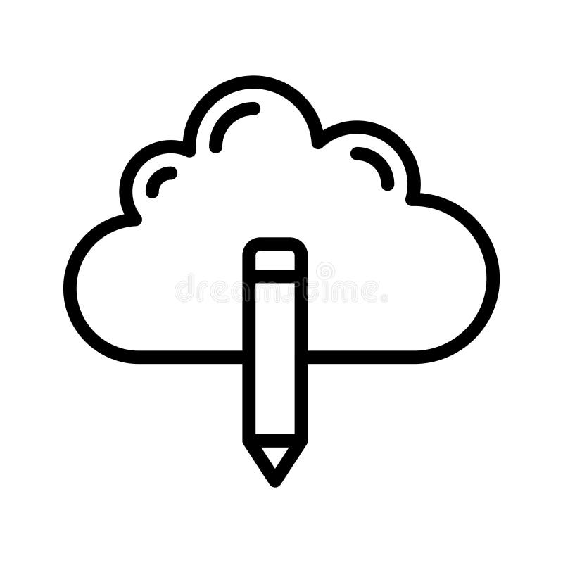 Edit cloud thin line vector icon vector illustration