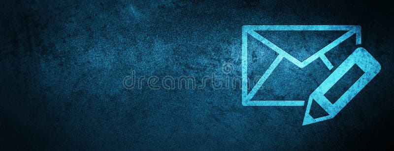 Edit Email Icon Special Blue Banner Background Stock Illustration -  Illustration of envelope, write: 124711885