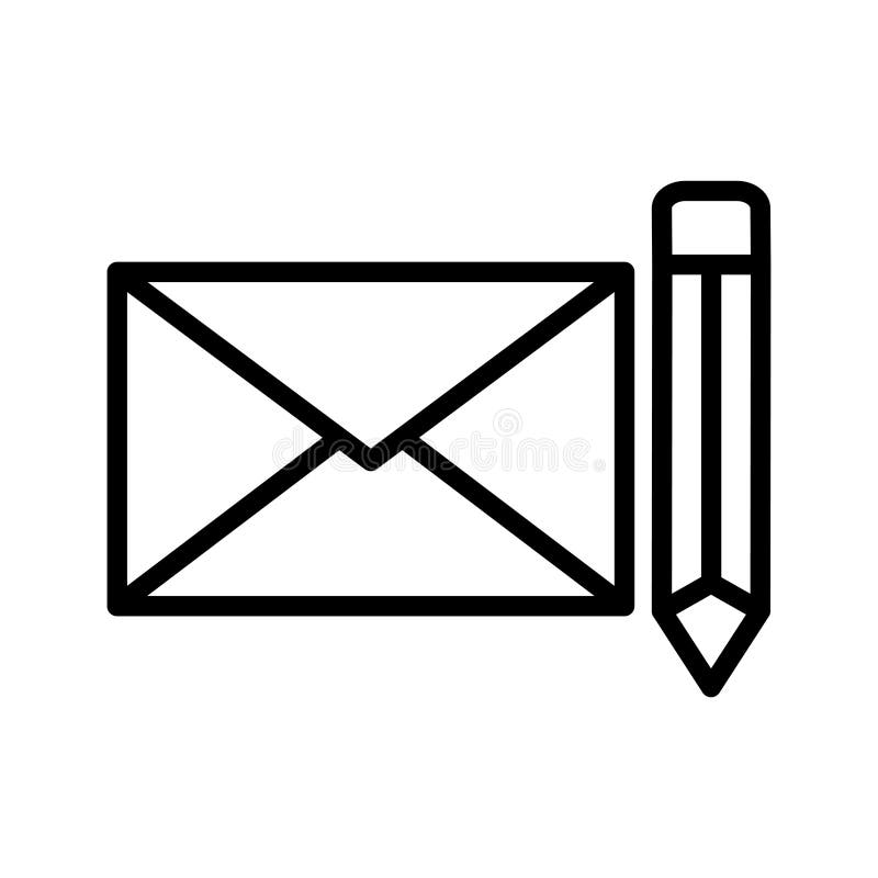 Edit email thin line vector icon stock illustration