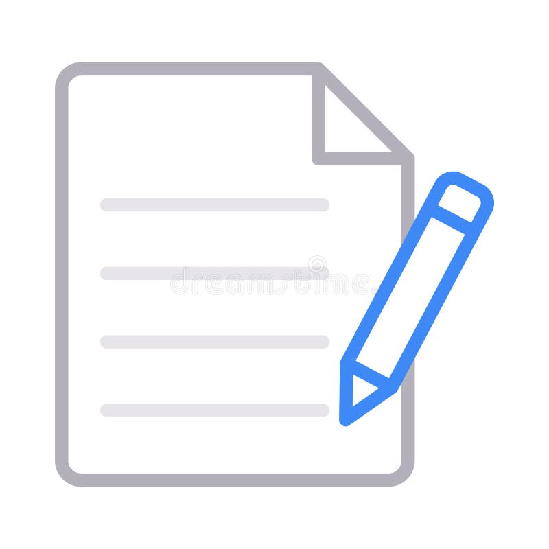 Edit file thin line color vector icon stock illustration