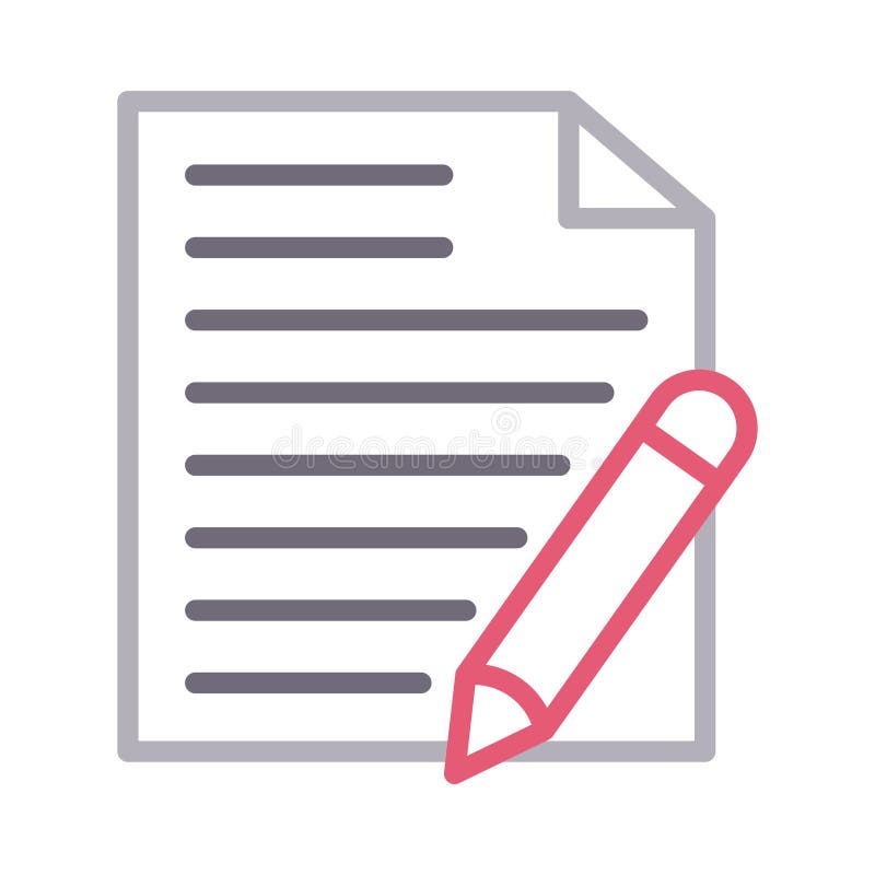 Edit file thin color line vector icon stock illustration