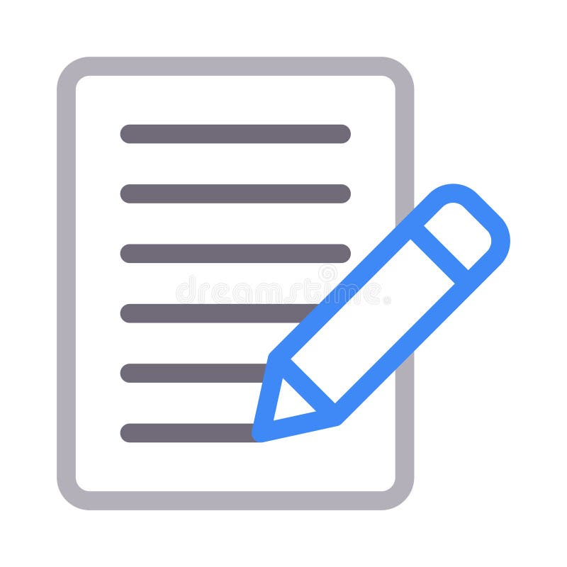 Edit file thin color line vector icon stock illustration