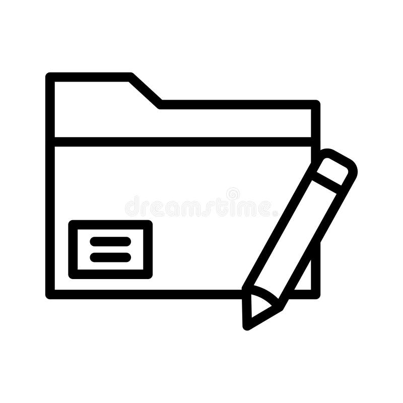 Edit folder thin line vector icon royalty free illustration