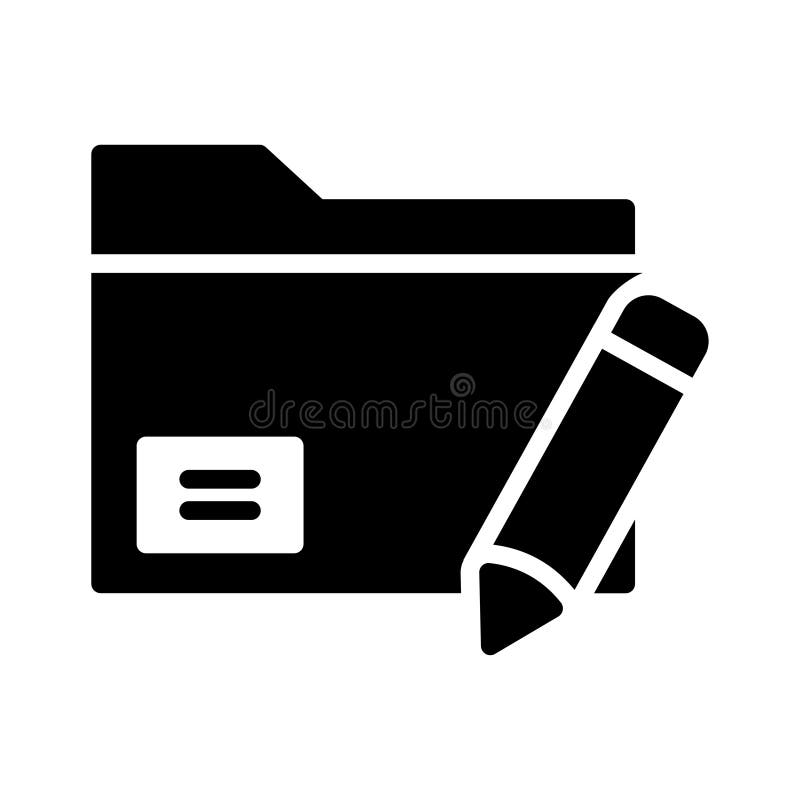 Edit folder glyph flat vector icon royalty free illustration