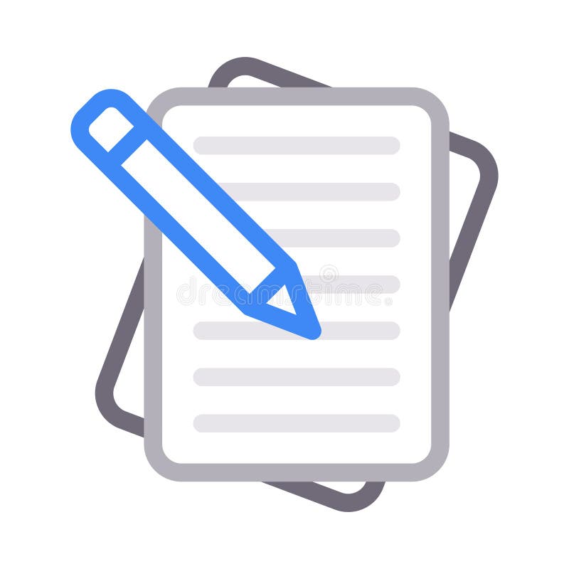 Edit form thin color line vector icon stock illustration