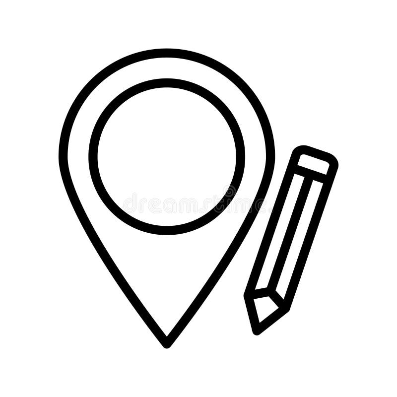 Edit gps thin line vector icon stock illustration