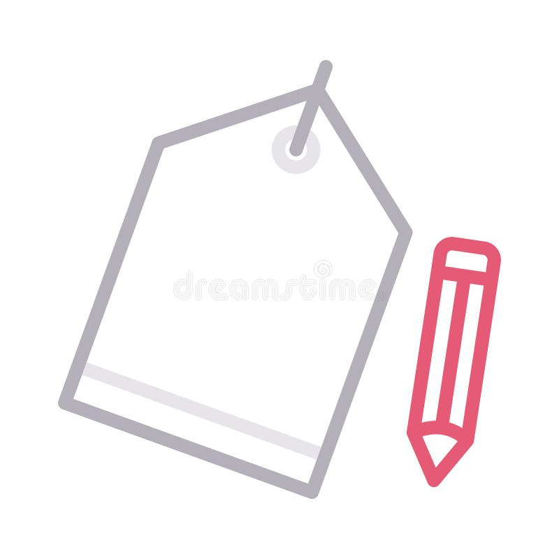 Edit label thin color line vector icon stock illustration