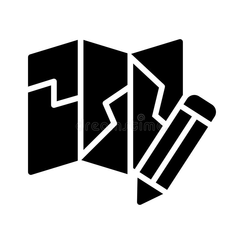 Edit map glyph flat vector icon royalty free illustration