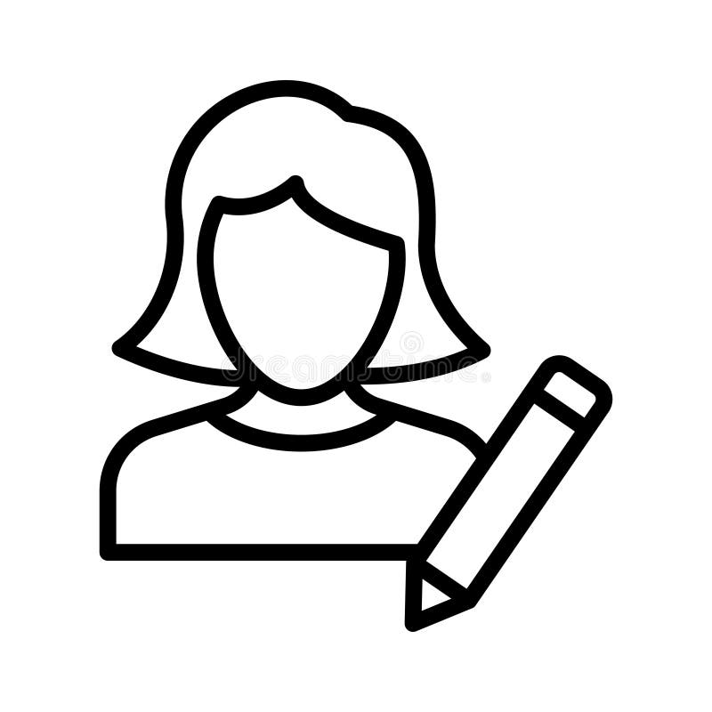 Edit profile thin line vector icon stock illustration