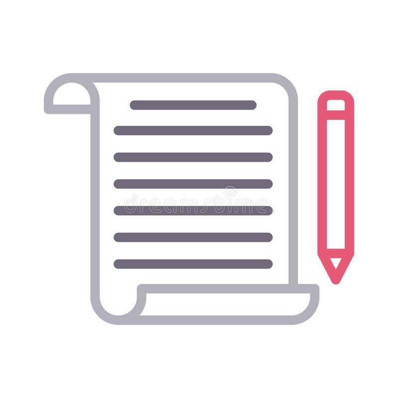 Edit sheet thin color line vector icon stock illustration