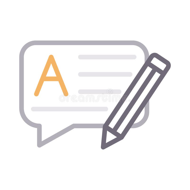 Edit text thin line color vector icon royalty free illustration