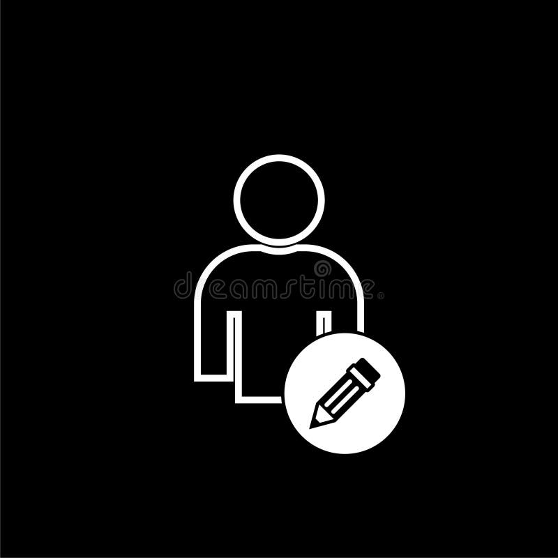 Edit User Icon Isolated on Dark Background Stock Vector - Illustration of  male, people: 225314735
