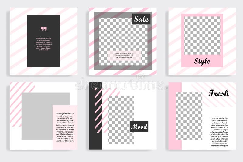 Editable black and pink square abstract geometric banner template for social media post vector illustration Editable black and pink square abstract geometric banner template for social media post vector illustration