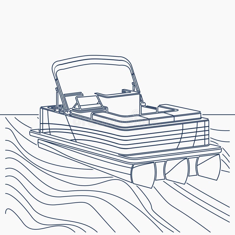 photo Pontoon Boat Clipart Black And White dreamstime com