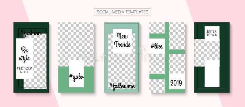Editable Geschichten-minimaler Vektor-Plan Social Media Wie Und Anteil