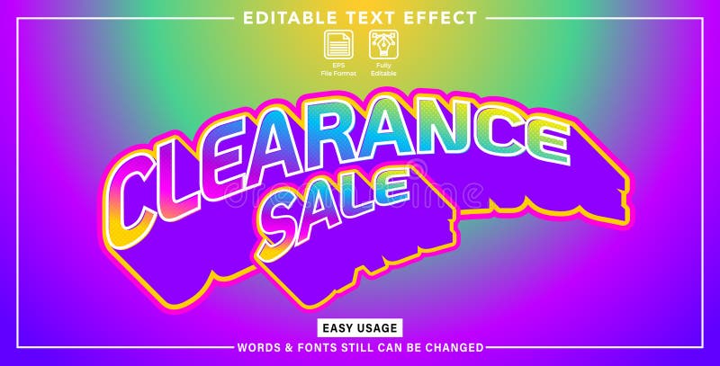 Editable graphic text clearance sale styles royalty free illustration