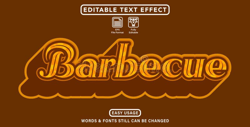 Editable graphic text effect barbecue style royalty free illustration