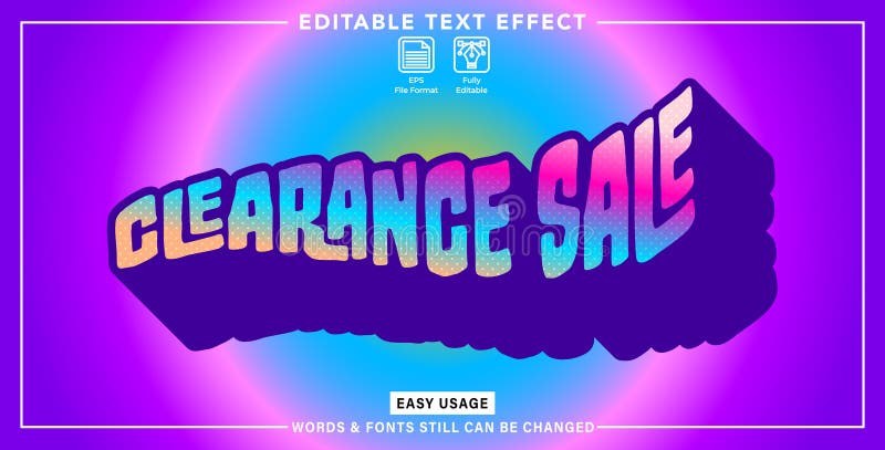 Editable graphic text effect clearance sale styles royalty free illustration