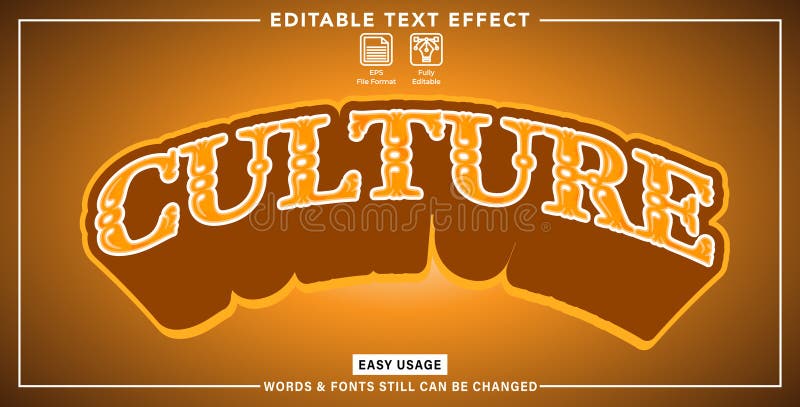 Editable graphic text effect culture styles stock illustration