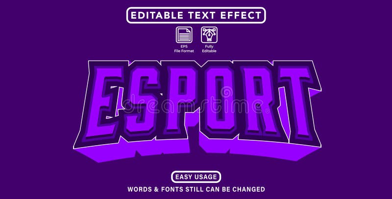 Editable graphic text effect esport style vector illustration